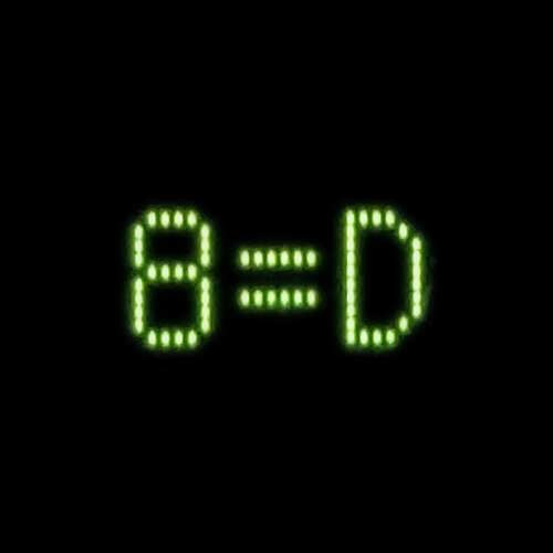 Green 8=D on a LCD computer monitor